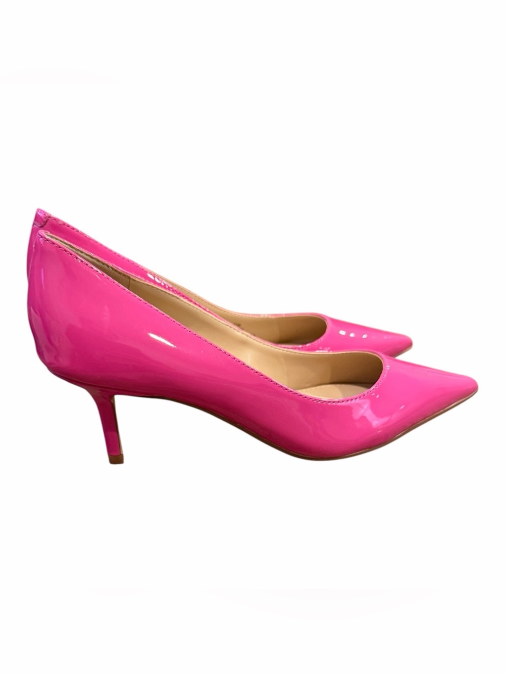 Marc Fisher Patent Pointed-Toe Pumps in Bright Pink - Picture 6 of 8